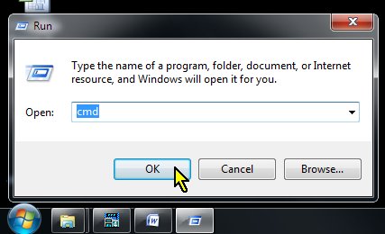Windows 7 Start Search Box, CMD